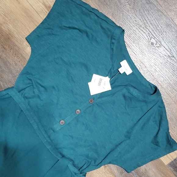 J. Jill Green Jumpsuit with Relaxed Wide-Leg and Waist Tie - Picture 4 of 7